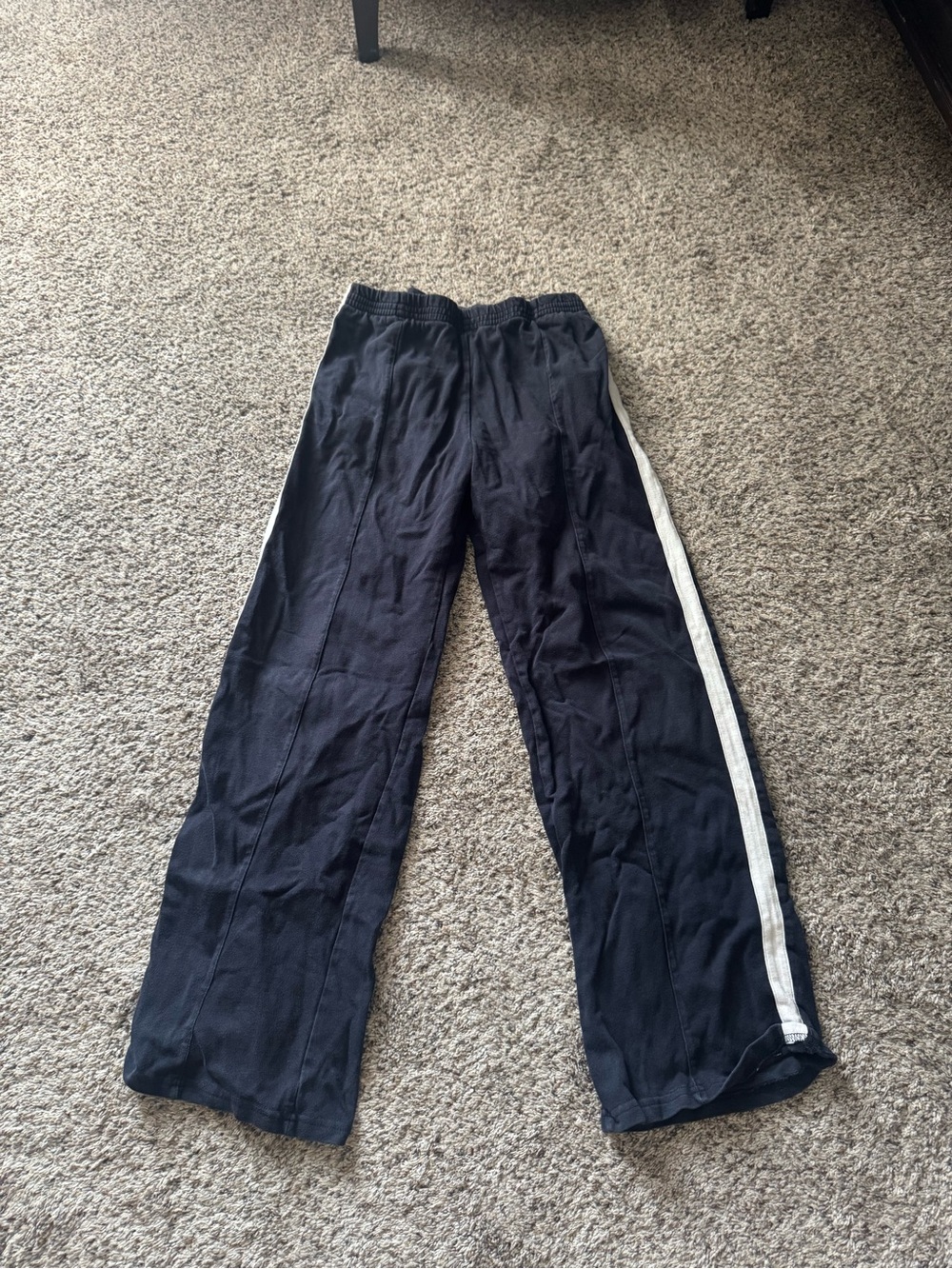 Brandy Melville Navy Track Pants with White Side Stripe